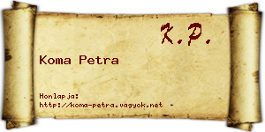 Koma Petra névjegykártya